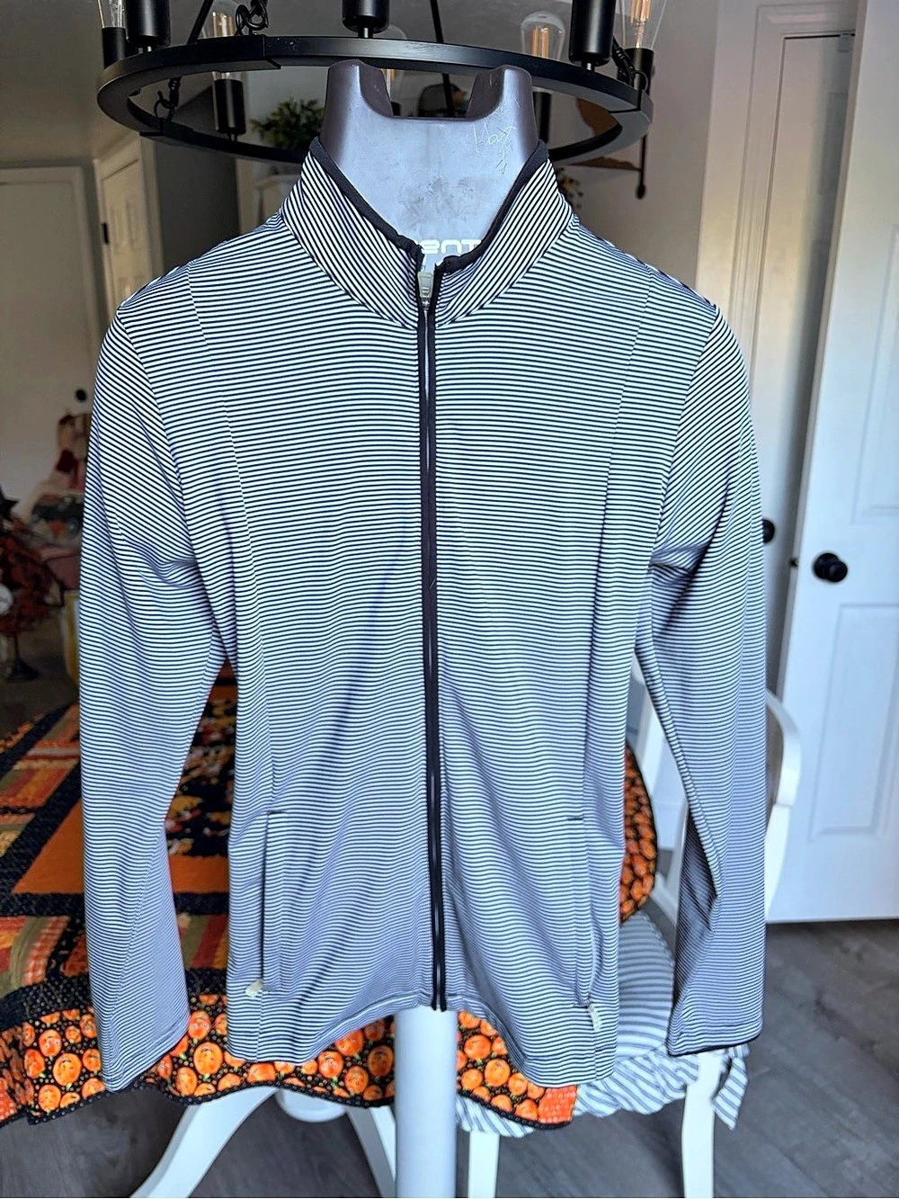adidas Climacool Striped Full Zip Black & White Medium